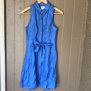 Anthropologie sleeveless linen dress